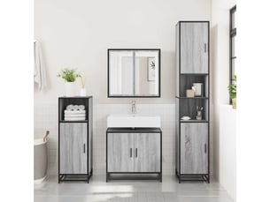 Armoire de lavabo de salle de bain sonoma gris 65x33x60 cm