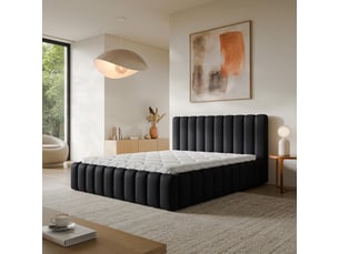 Lit coffre 180x200 cm <strong>MASSENO</strong> <strong></strong> coloris noir