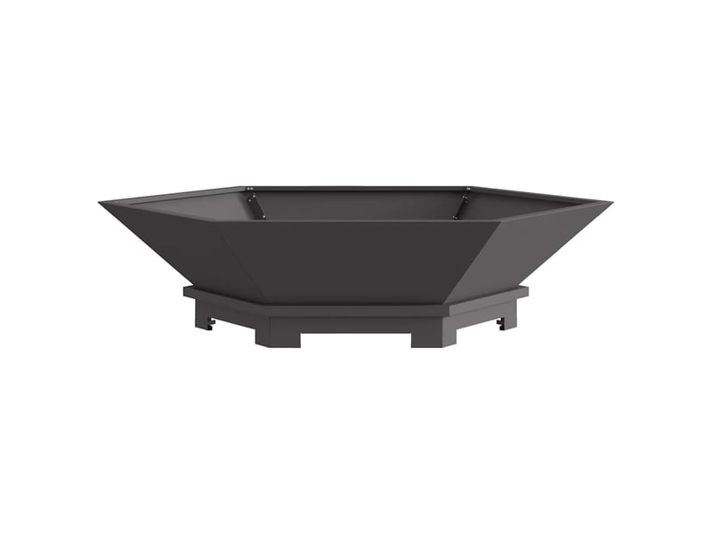 Brasero exterieur, foyer camping noir 100x100x28 cm acier patiné - Conforama E