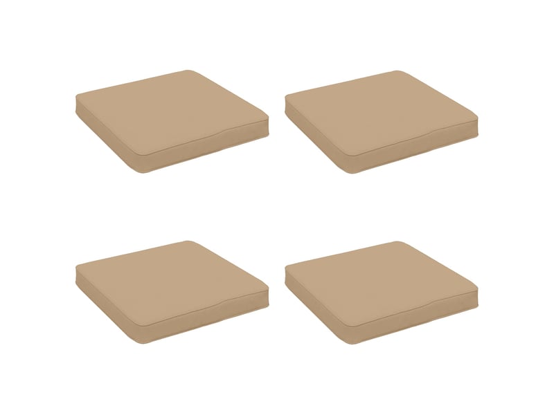  Lot de 4 coussins de siège, coussins d'assise vught 100 % polyester sable cf60738  - Conforama A
