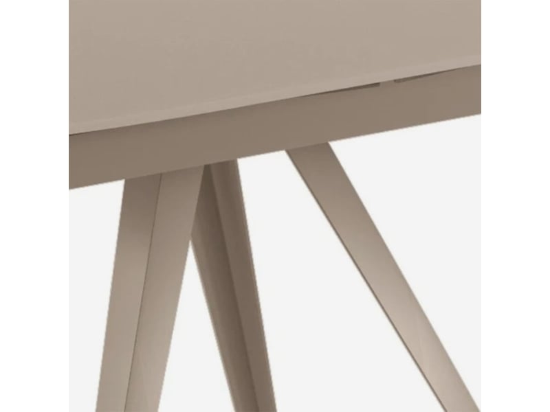  Table de salle à manger extensible en verre et métal 120180x90 float - gris tourterelle  - Conforama C