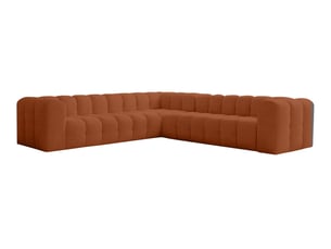 Canapé d'angle réversible fixe LOUNGITUDE MILOE 6 places Tissu Terracotta