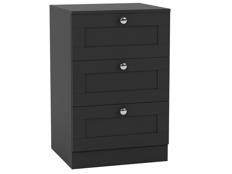  Table de chevet altino 3 tiroirs, commode de nuit, chambre, rangement, 62x40x36cm, noir 3332176 - Conforama A