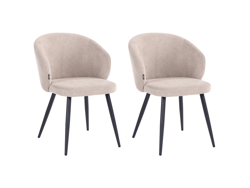 Lot de 2 chaises de salle à manger moundville tissu taupe  - Conforama A