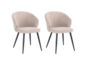 Lot de 2 chaises de salle à manger moundville tissu taupe