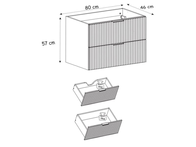Meuble suspendu sous lavabo flow cachemire 80 cm - Conforama E