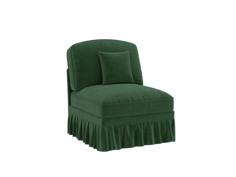 Canapé windsor sans accoudoirs en chenille avec 1 coussin - vert - Conforama A