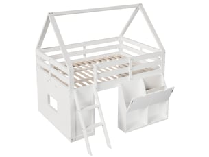 Lit cabane 140x200 cm IKSETERA TRADING LTD coloris blanc