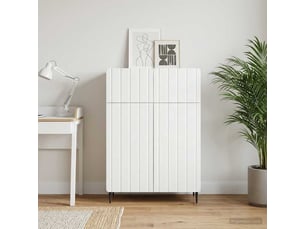 Buffet - bahut - meuble de rangement blanc 66 x 34,5 x 92 cm bois d'ingénierie