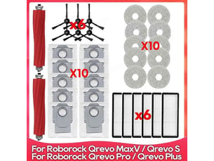 For roborock qrevo s, qrevo pro, qrevo maxv, qrevo plus vacuum parts main side brush filter mop pads cloth dust bags