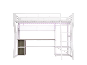 Lit mezzanine 90x200 cm <strong>ZOVIRA</strong>  <strong></strong> coloris blanc