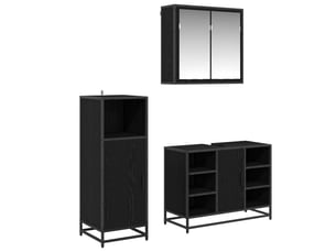 Ensemble de mobilier de salle de bain 3 pc chêne noir cf64349