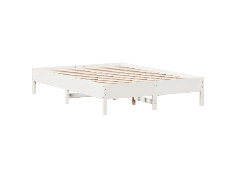  Cadre de lit sans matelas blanc 120x190 cm bois de pin massif  - Conforama E