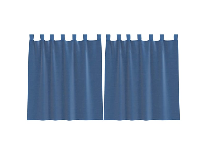 Lot de 2 rideaux en voile, voilages avec boucles bleu royal 140x140 cm cf44293 - Conforama A