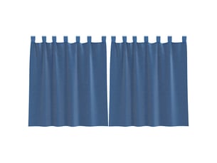Lot de 2 rideaux en voile, voilages avec boucles bleu royal 140x140 cm cf44293