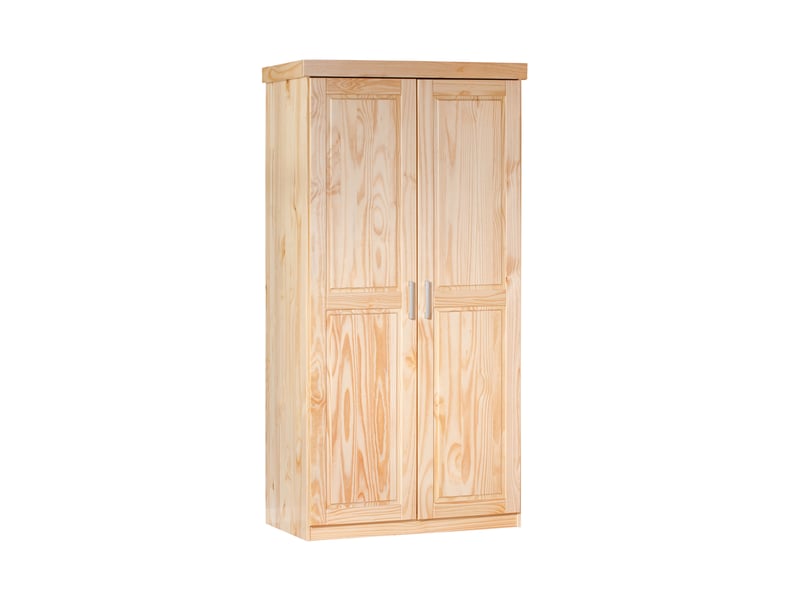  Armoire 2 portes 95 cm en pin massif naturel - chamonix  - Conforama E