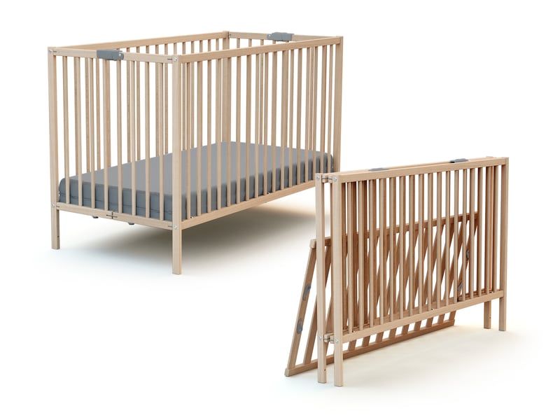 Webaby - lit bébé pliant en bois avec matelas 60 x 120 cm flex  - Conforama C