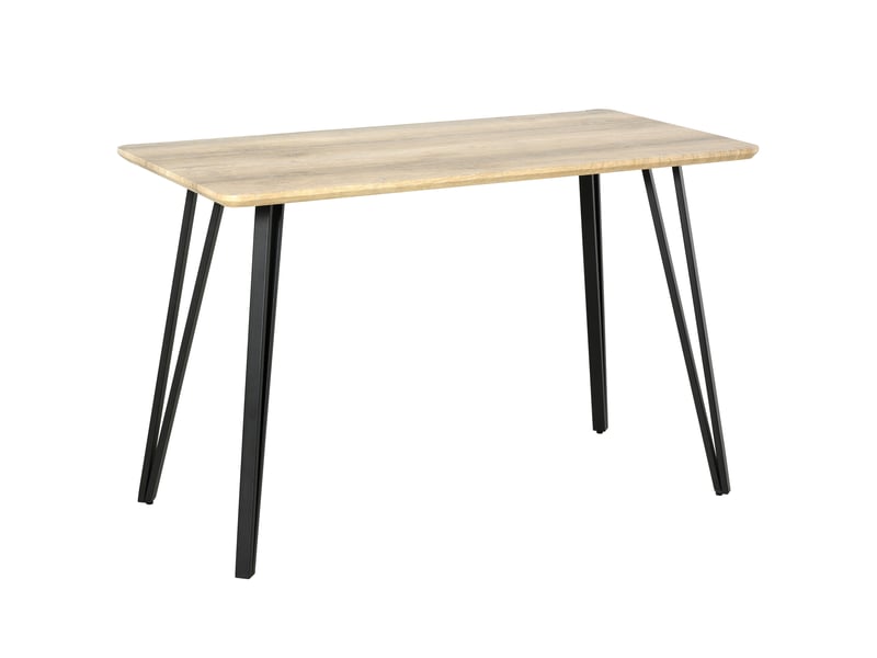  Table à manger rectangulaire pieds métal noir en épingles 120 x 60 x 75 cm  - Conforama A