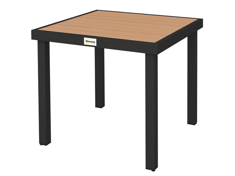 Table jardin plastique 78x78x74 cm, intempéries, aluminium, buffetcamping 4 pers.balconterrasse, noire. - Conforama B