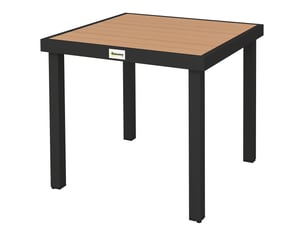 Table jardin plastique 78x78x74 cm, intempéries, aluminium, buffetcamping 4 pers.balconterrasse, noire.
