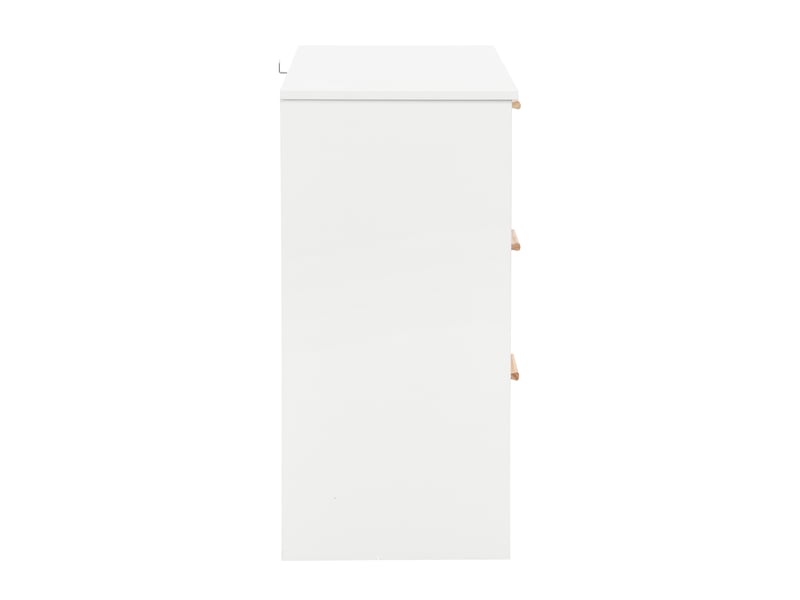  Commode 4 tiroirs avec rangement pour chambre en mdf 80×38×80 cm naturel et blanc  - Conforama D