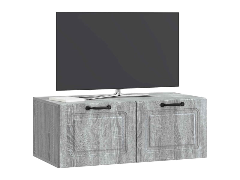  Meuble tv - banc tv - meuble de rangement mural sonoma gris 78,5 x 41 x 30 cm bois d'ingénierie  - Conforama C