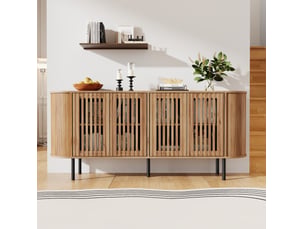 Buffet 4 porte(s)  0 tiroir(s) <strong>WISHDOR</strong> <strong></strong> - 160 cm coloris naturel 