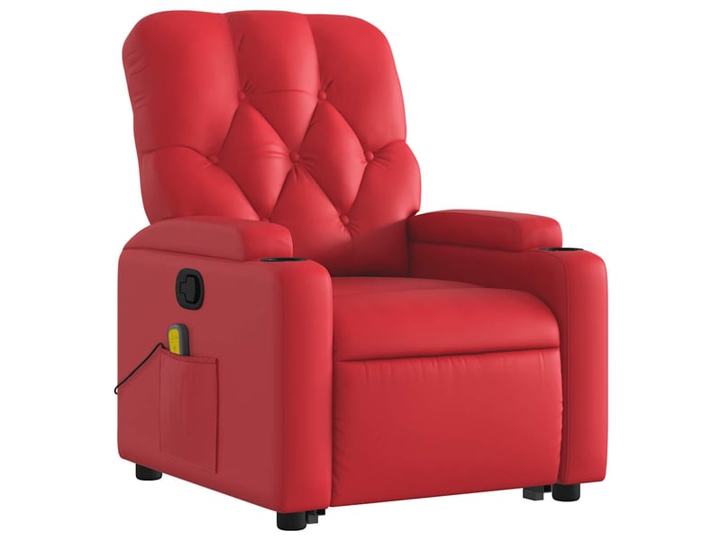  Fauteuil inclinable de massage, fauteuil relax rouge similicuir shl89857  - Conforama D