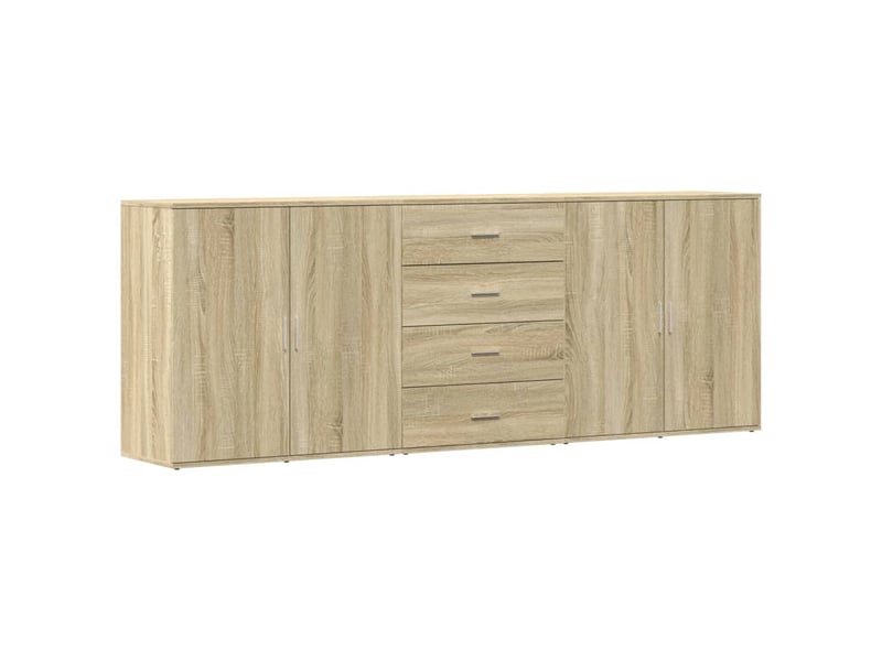  Buffets 3 pcs - bahut - meuble de rangement chêne sonoma bois d'ingénierie  - Conforama A