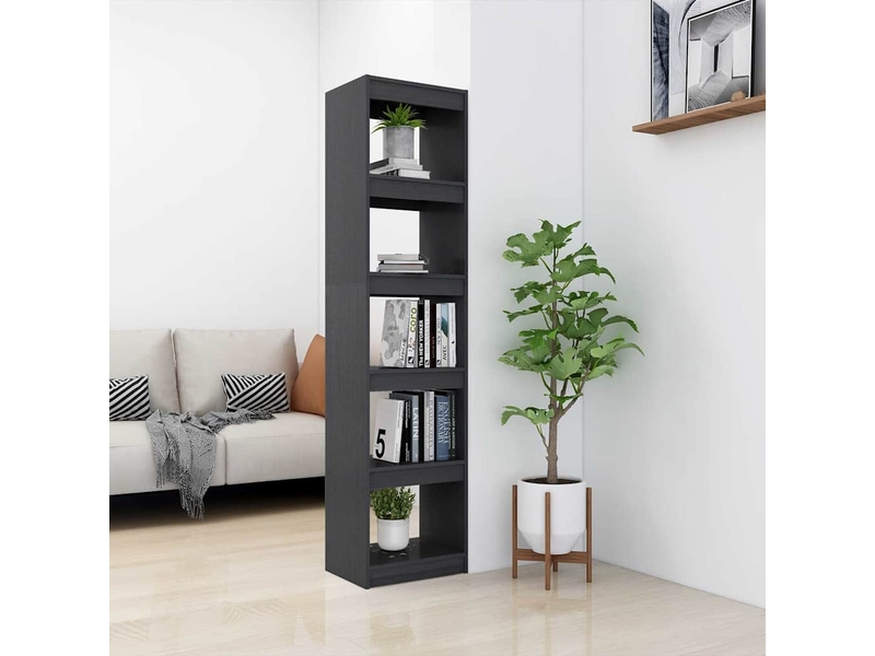 Bibliothèque, étagère de rangement gris 40x30x167,5 cm pin massif - Conforama C