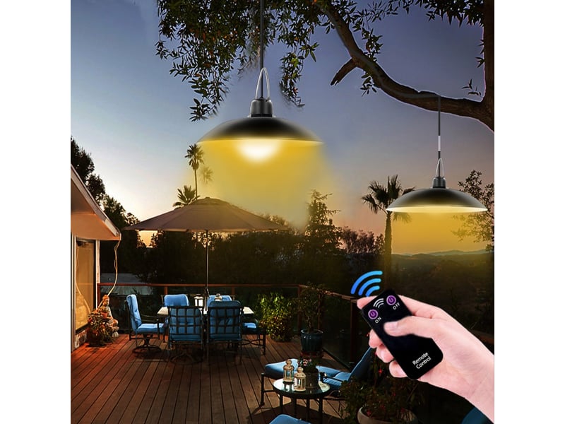  Lampe solaire extérieure avec télécommande – noir, lumière chaude 3000k  - Conforama E