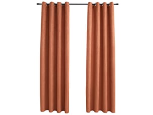 Lot de 2 rideaux occultants, rideaux black-out et anneaux en métal rouille 140x245 cm cf44922