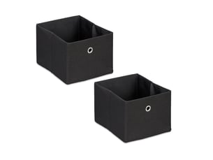 Lot de 2 boîtes de rangement décoratives en tissu pliables 16 x 20,5 x 25 cm en lin gris 13_0013756