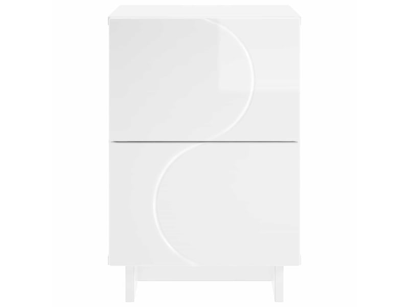  Table de chevet - cabinet de chevet - table de nuit 2 pièces blanc brillant 33,5 x 34,5 x 50 cm  - Conforama C