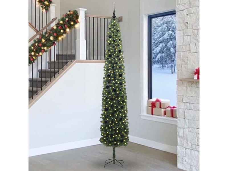 Sapin de noël artificiel, arbre de noël vert 270 cm pvc et acier et plastique shl9123 - Conforama B