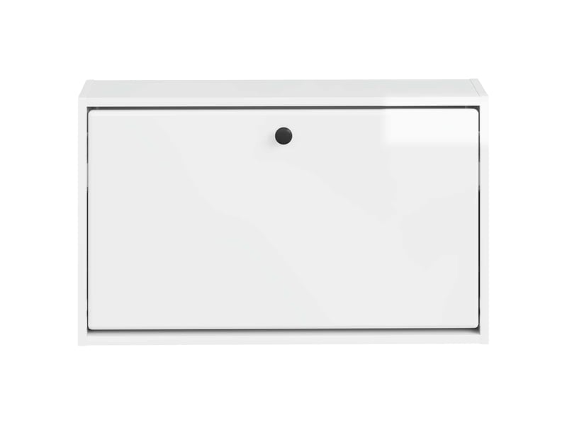  Meuble à chaussures mural, armoire à chaussures breda 71x17x43 cm blanc brillant  - Conforama D
