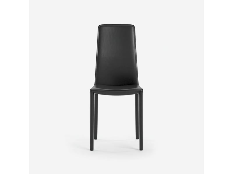  Lot de 4 chaises empilables rembourrées en simili cuir luma - noir  - Conforama E