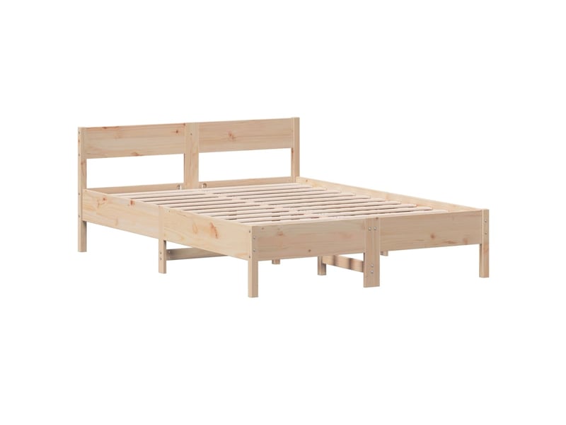  Lit double- lit adulte -  cadre de lit sans matelas 135x190 cm bois de pin massif  - Conforama B