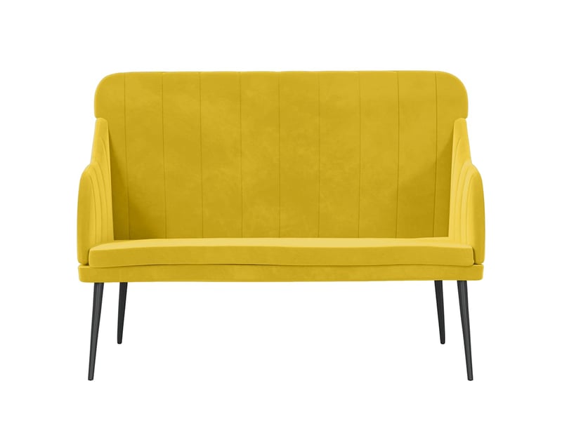  Banc chambre, banc de lit jaune 110x76x80 cm velours shl58934  - Conforama C