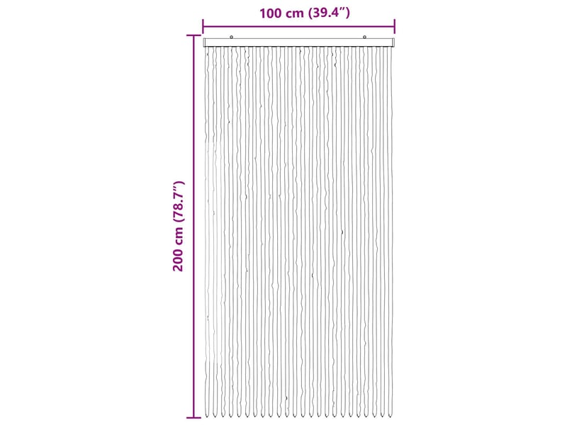 Rideau anti-insectes, moustiquaire en chenille gris et noir 100 x 200 cm cf43458 - Conforama E