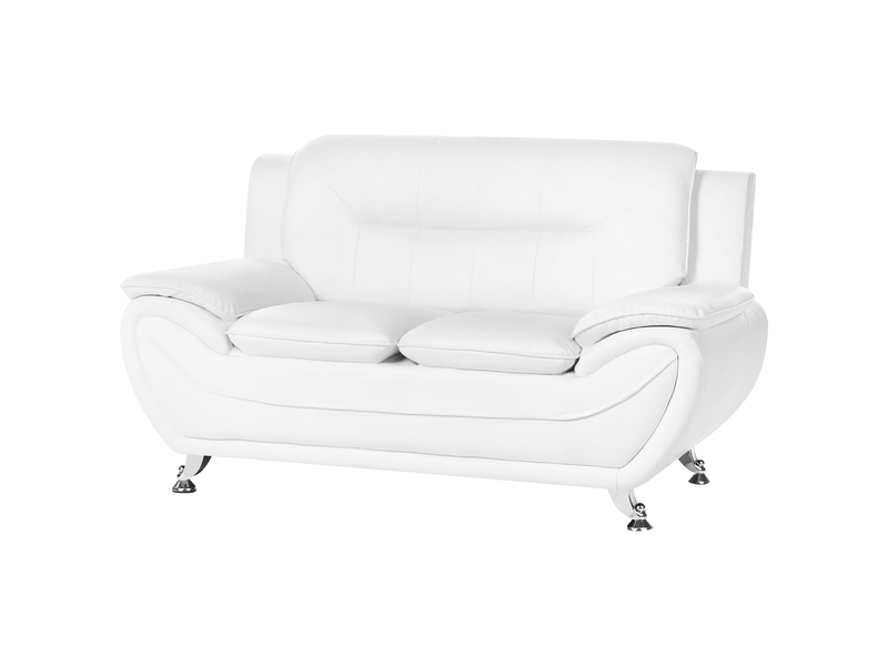 Canapé 2 places leira cuir pu blanc  - Conforama D