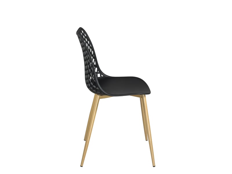  Lot de 2 chaises scandinaves kia noires avec pieds métal 719-KIA - Conforama D