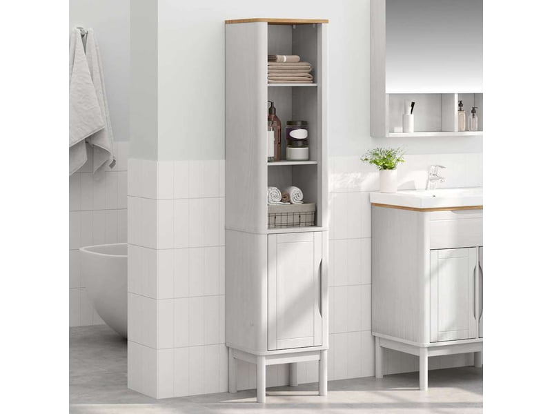 Meuble de salle de bain, armoire salle de bain haut floro blanc 35 x 30 x 160 cm cf65450 - Conforama D