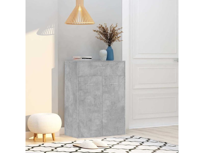  Meuble à chaussure, armoire à chaussures gris béton 60x35x84 cm bois d'ingénierie  - Conforama B