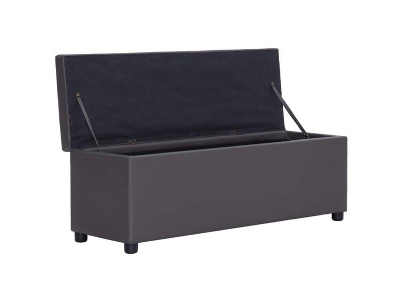  Banc d'entrée, banc d'intérieur avec compartiment de rangement 116 cm gris similicuir  - Conforama E