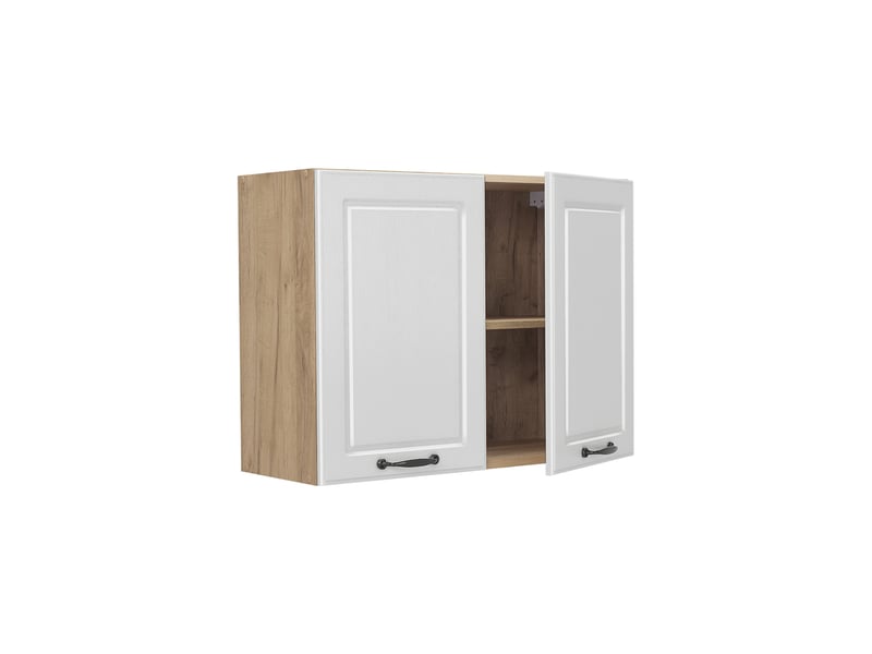 Vicco armoire en verre, blanc campagnechêne doré, 80cm - Conforama C