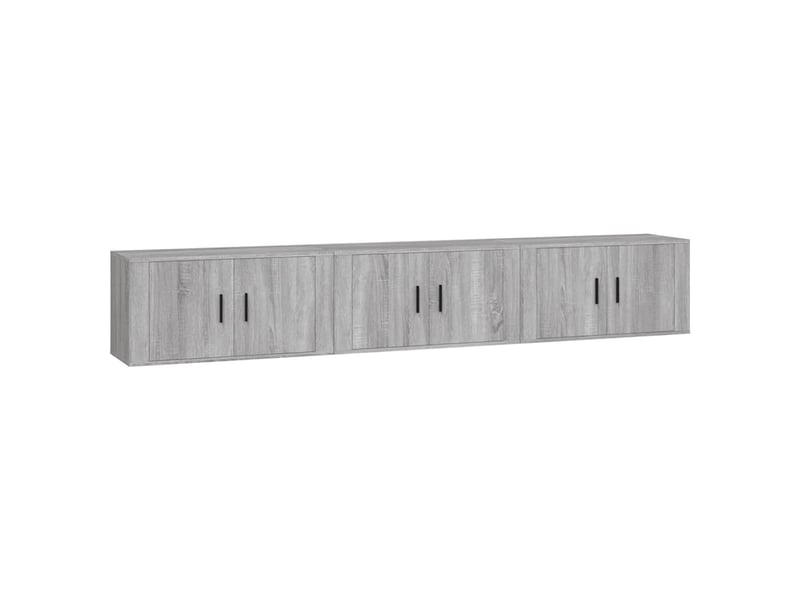  Meubles tv - banc tv - meuble de rangement muraux 3 pcs sonoma gris 80x34,5x40 cm  - Conforama A