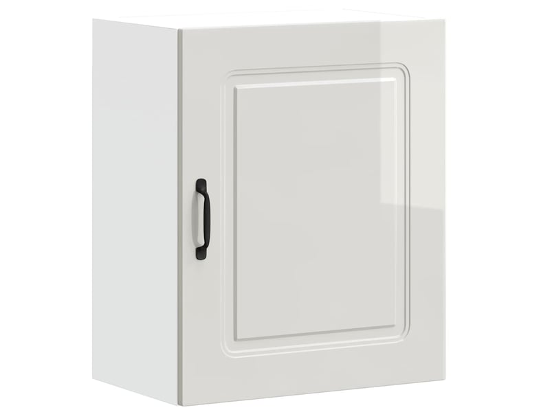  Meuble de rangement, armoires murales de cuisine kalmar bois d'ingénierie blanc brillant  - Conforama E