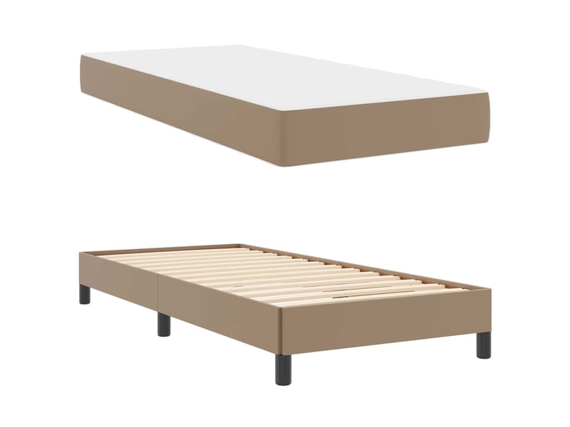 Lit simple- lit adulte - cadre de lit avec matelas cappuccino 100 x 200 cm tissu - Conforama D