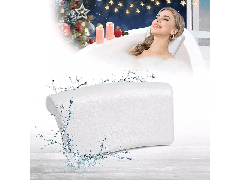  Oreiller de bain, oreiller de bain imperméable en pu, oreillers de bain, oreiller de bain à ventouses, oreiller de baignoire ergonomique  - Conforama A